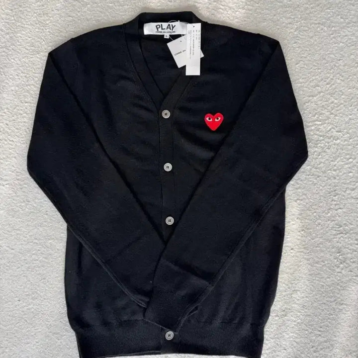 [BUNJANG] Comme des Garcons Black Cardigan Red Emblem / 꼼데가르송 블랙 가디건 레드와펜