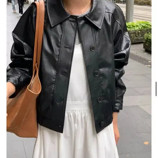 [BUNJANG] Areing Malti Leather Jacket Black / 아잉 areing 몰티 가죽자켓 블랙 새상품