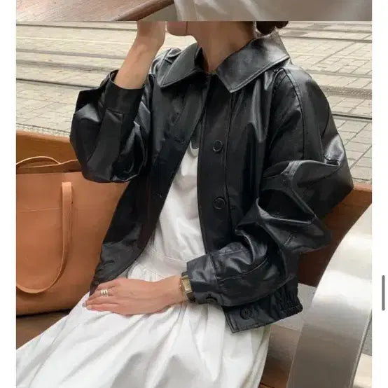[BUNJANG] Areing Malti Leather Jacket Black / 아잉 areing 몰티 가죽자켓 블랙 새상품