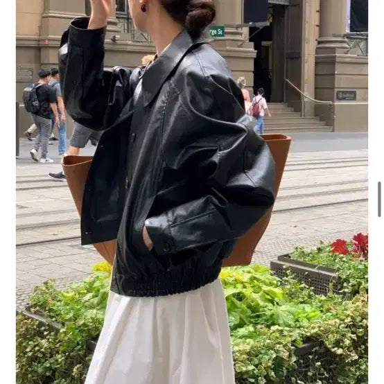 [BUNJANG] Areing Malti Leather Jacket Black / 아잉 areing 몰티 가죽자켓 블랙 새상품