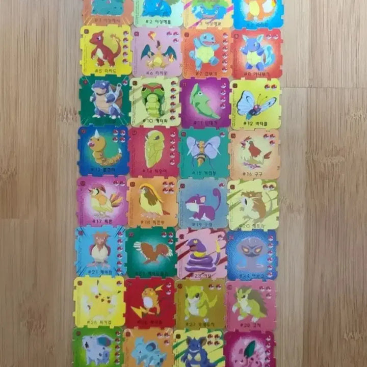 [BUNJANG] Samyang Pokémon 1st Edition (1999) Puzzle Ttibu Ttibu Seal Ddajo Set (32 Types) / 미개봉 샤니 포켓몬 1기(1999년) 퍼즐 띠부띠부씰 따조 32종 세트