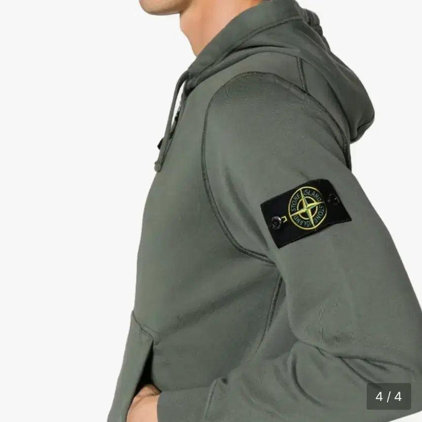 [BUNJANG] Stone Island Olive Hoodie / 스톤아일랜드 후드티 올리브