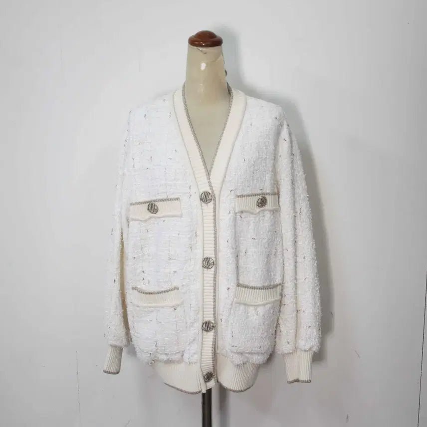 [BUNJANG] Lanvin Tweed Cardigan / J-12117/랑방 정품 여성용 트위드 가디건 82-94-160