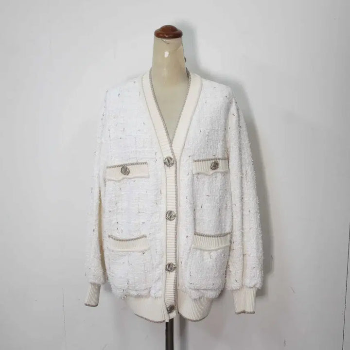 [BUNJANG] Lanvin Tweed Cardigan / J-12117/랑방 정품 여성용 트위드 가디건 82-94-160