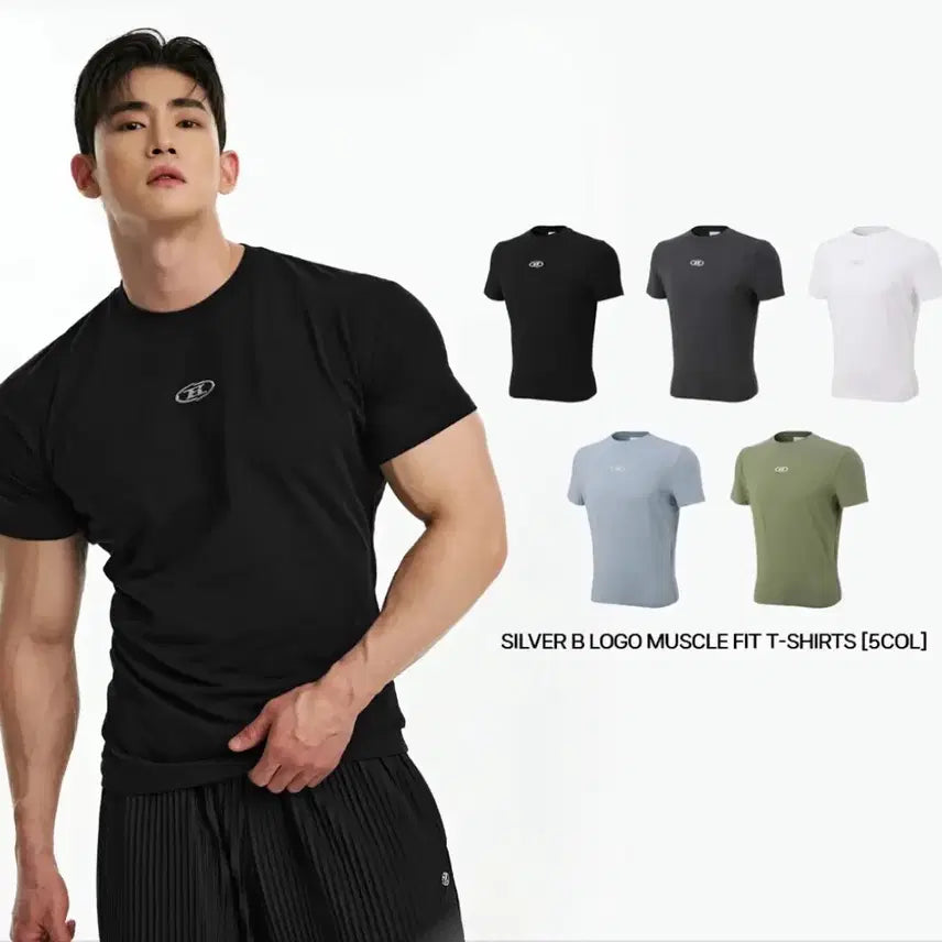 [BUNJANG] Born To Win Muscle Fit B Logo Short Sleeve T-Shirt Size 3 / 본투윈 머슬핏 B로고 반팔 3사이즈