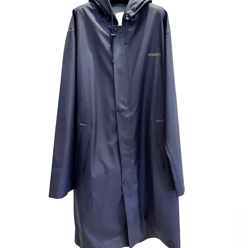 [BUNJANG] VETEMENTS Navy PVC Raincoat / 베트멍 네이비 레인코트