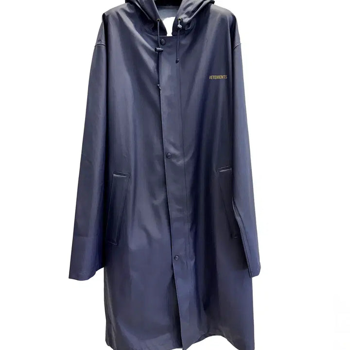 [BUNJANG] VETEMENTS Navy PVC Raincoat / 베트멍 네이비 레인코트