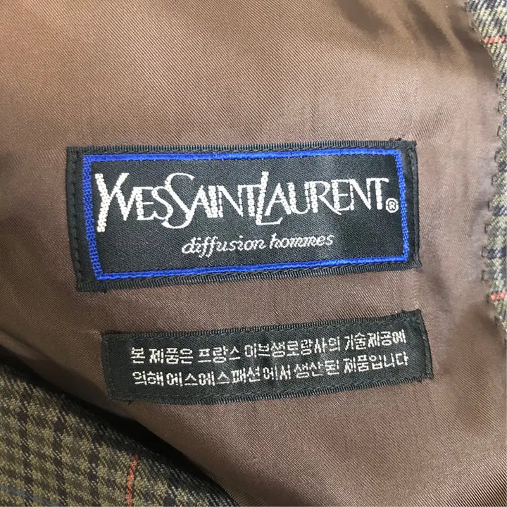 [BUNJANG] Yves Saint Laurent Classic Check Blazer Jacket / 입생로랑 YSL 체크 블레이저 자켓 100 / 클래식 빈티지