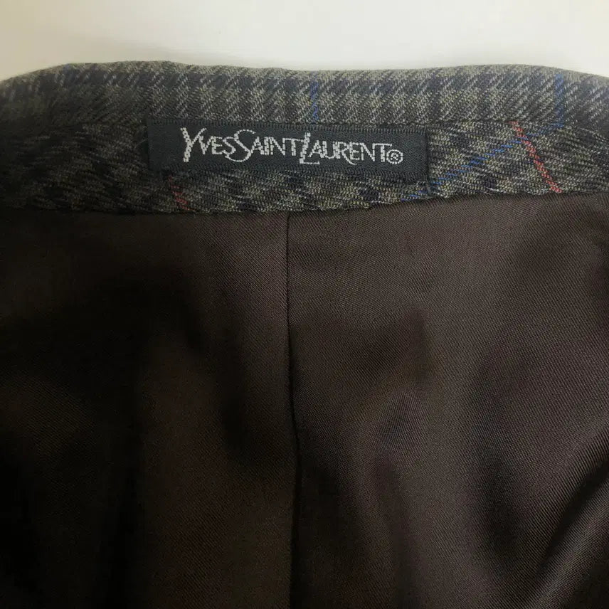 [BUNJANG] Yves Saint Laurent Classic Check Blazer Jacket / 입생로랑 YSL 체크 블레이저 자켓 100 / 클래식 빈티지