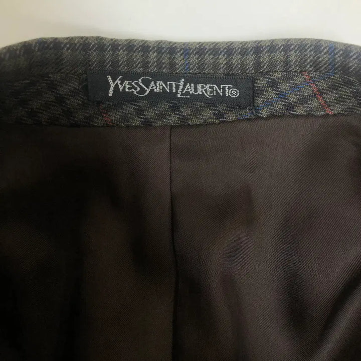 [BUNJANG] Yves Saint Laurent Classic Check Blazer Jacket / 입생로랑 YSL 체크 블레이저 자켓 100 / 클래식 빈티지