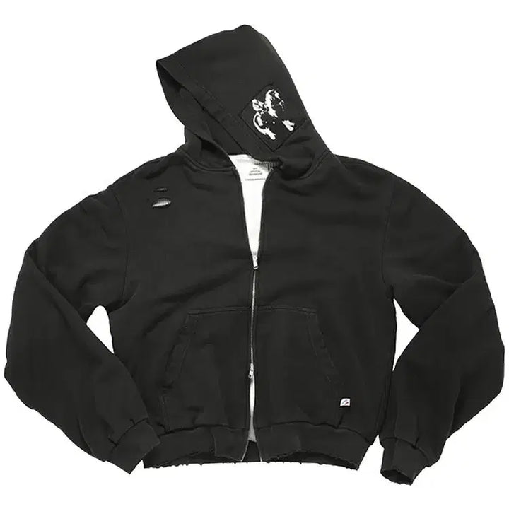 [BUNJANG] MJD Cowboy Patch Thermal Hoodie / [L] MJD 카우보이 패치 써멀 후드 집업 후디