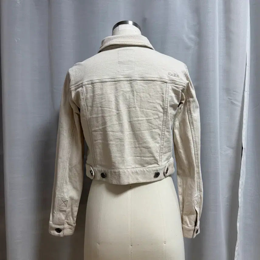 [BUNJANG] Gola Ivory Crop Denim Jacket / Gola 아이보리 크롭 청자켓