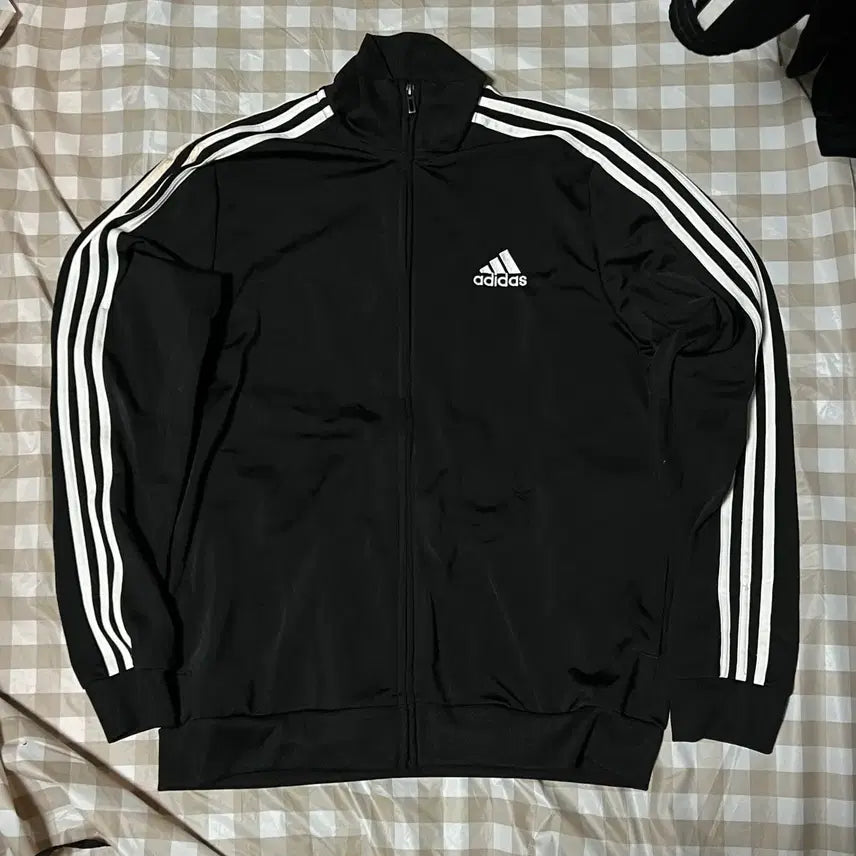[BUNJANG] Adidas Track Top Black XL / 아디다스 져지 블랙 XL 집업 삼선 트랙탑 하자