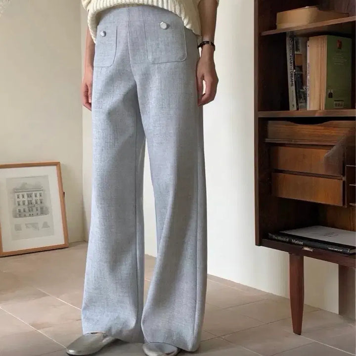 [BUNJANG] Classic Button Point Slacks / 교신안함)클래식 버튼 포인트 슬랙스-처분가