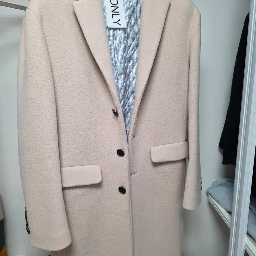 [BUNJANG] T.I For Men Beige Wool-Blend Coat / 티아이포맨 남성코트