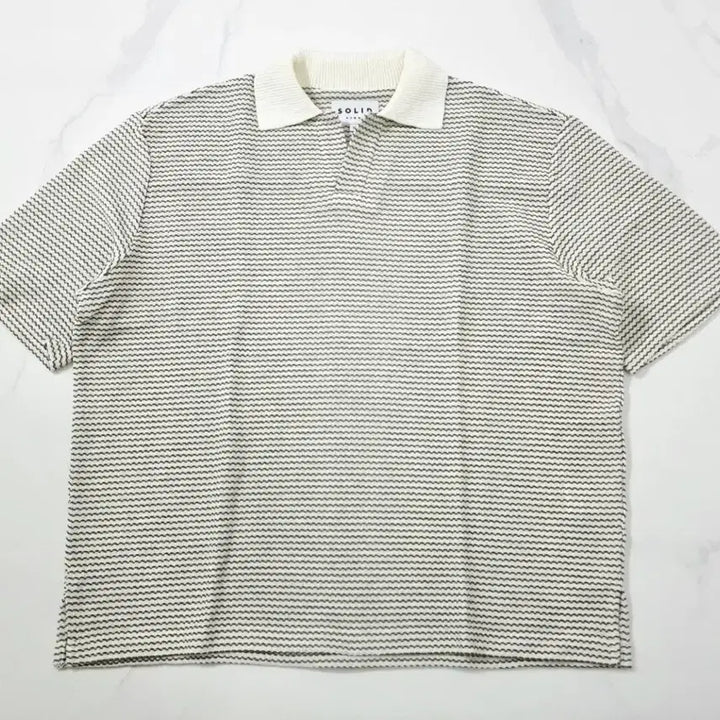[BUNJANG] Solid Homme Striped Collar Knit Sweater / 솔리드옴므 카라 니트 52