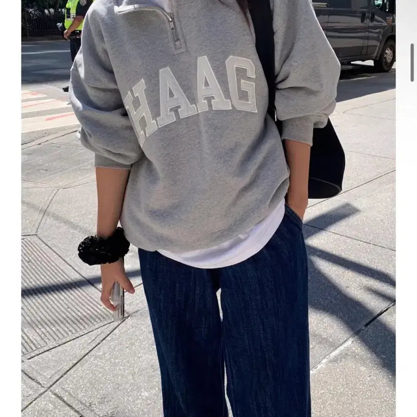 [SOLD OUT] HAAG 헤이그 하프집업 맨투맨 그레이