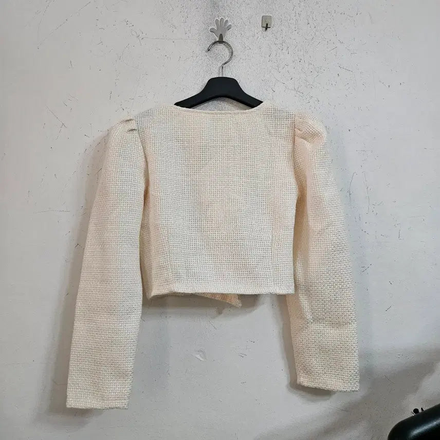 [BUNJANG] Ivory Tweed Crop Jacket / 아이보리 트위드 크롭 자켓