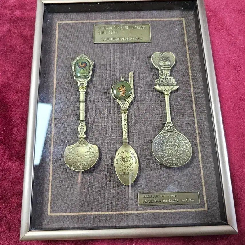 [BUNJANG] 1988 Seoul Olympics Commemorative Spoon Set with Frame / 88 서울올림픽 기념 스푼 세트 액자