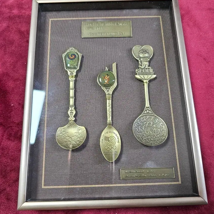 [BUNJANG] 1988 Seoul Olympics Commemorative Spoon Set with Frame / 88 서울올림픽 기념 스푼 세트 액자
