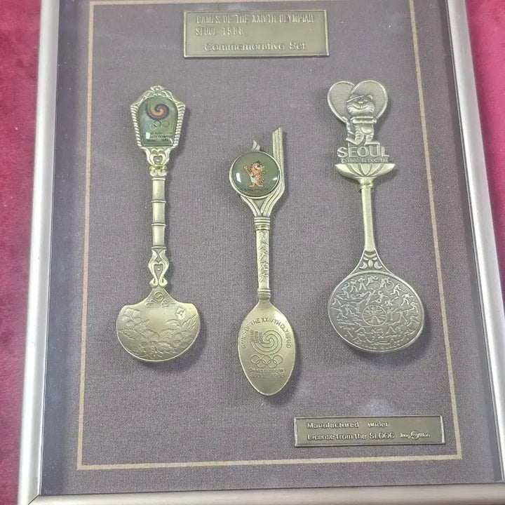 [BUNJANG] 1988 Seoul Olympics Commemorative Spoon Set with Frame / 88 서울올림픽 기념 스푼 세트 액자