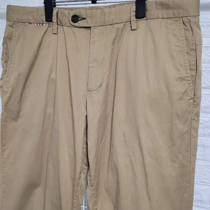 [BUNJANG] Saint Paul Camel Beige Cotton Spandex Pants / [35]세인트폴 카멜베이지 ykk지퍼디테일 코튼 스판덱스 면바지 35