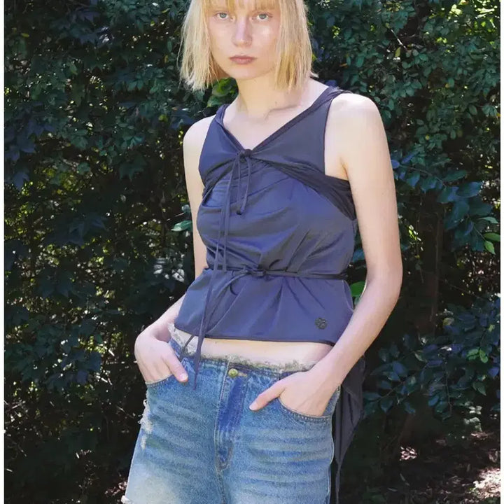 [BUNJANG] Open YY String Multi-Way Blouse / 오픈 와이와이 스트링 멀티 웨이 블라우스