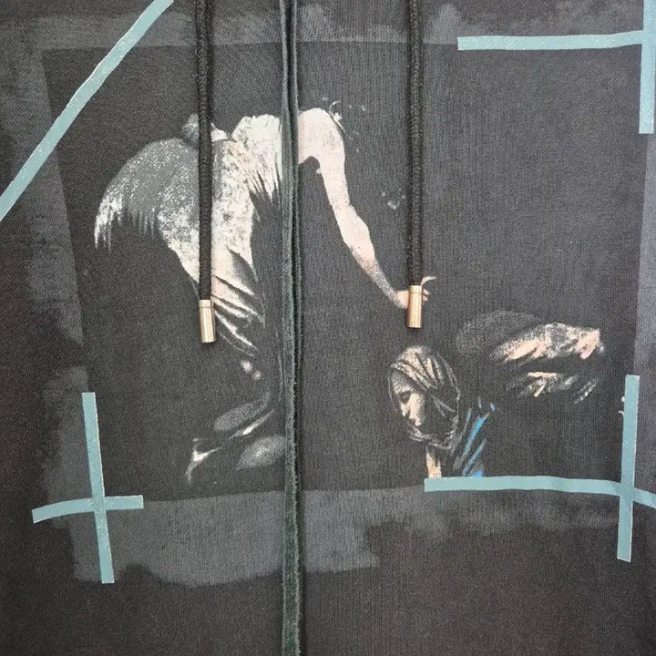 [BUNJANG] Off-White Black Printing Hoodie / 오프화이트 블랙 프린팅 후드티!최상품!