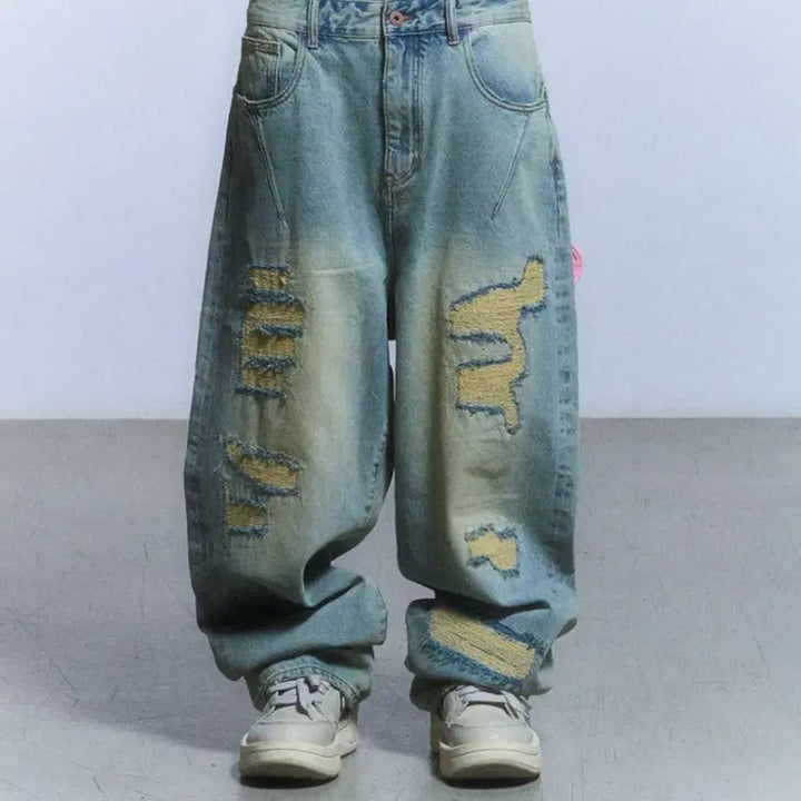 [BUNJANG] Skeism Inducing Damage Jeans / 스키즘인듀싱 데미지 진 M