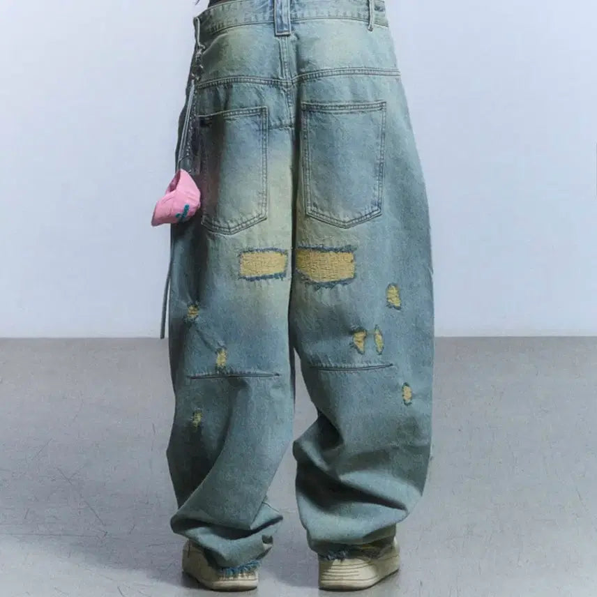 [BUNJANG] Skeism Inducing Damage Jeans / 스키즘인듀싱 데미지 진 M