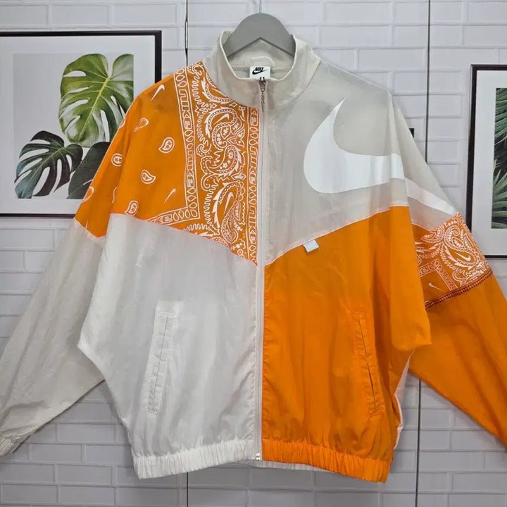 [BUNJANG] Nike Woven Paisley Pattern Zip-Up Jacket Windbreaker / 나이키 우븐 페이즐리 패턴 집업 자켓 바람막이 M사이즈