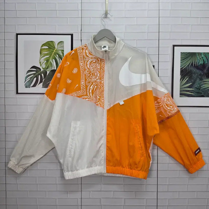 [BUNJANG] Nike Woven Paisley Pattern Zip-Up Jacket Windbreaker / 나이키 우븐 페이즐리 패턴 집업 자켓 바람막이 M사이즈
