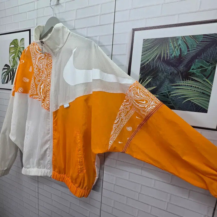 [BUNJANG] Nike Woven Paisley Pattern Zip-Up Jacket Windbreaker / 나이키 우븐 페이즐리 패턴 집업 자켓 바람막이 M사이즈