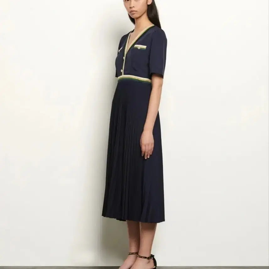 [BUNJANG] Sandro Pleated Dress / 산드로 플리츠 원피스