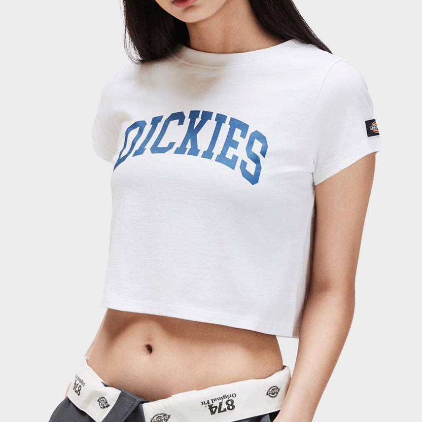 [BUNJANG] Dickies Arch Logo Crop T-Shirt White S / 새) 디키즈 아치 로고 크롭 티셔츠 화이트 S 미개봉 새상품