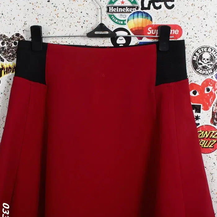 [BUNJANG] Jigott Color-block Simple Red Skirt / 여성67 / 지고트 배색 심플 레드스커트RD 5-56