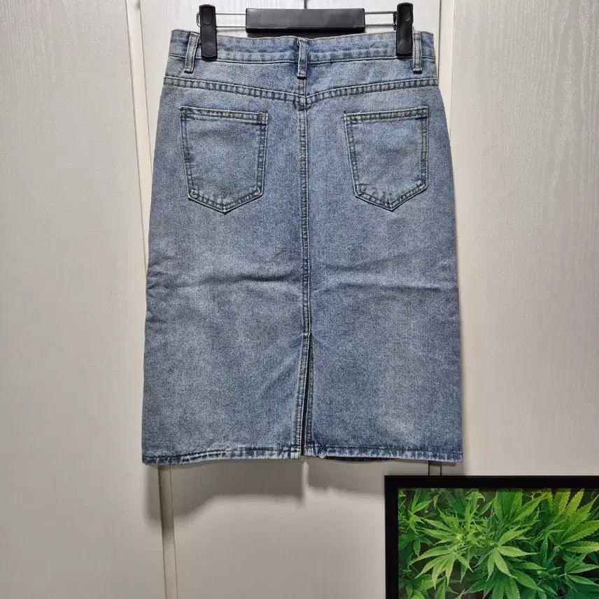 [BUNJANG] Denim Midi Skirt / (세일)(새상품)연청 데님 스커트 H라인 미디 스커트