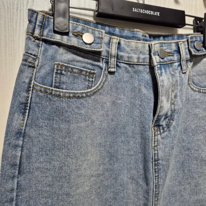[BUNJANG] Denim Midi Skirt / (세일)(새상품)연청 데님 스커트 H라인 미디 스커트