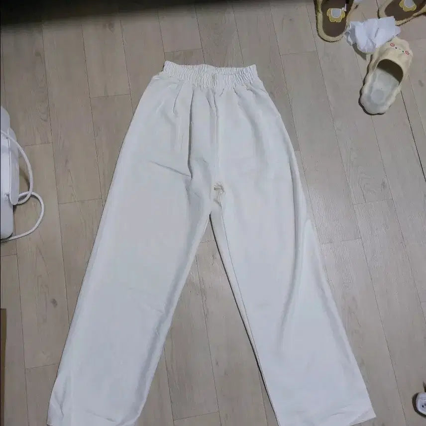 [BUNJANG] Ivory Bending Wide Pants / 아이보리색 밴딩 와이드 팬츠 새상품