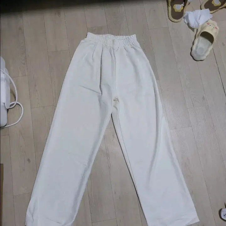 [BUNJANG] Ivory Bending Wide Pants / 아이보리색 밴딩 와이드 팬츠 새상품