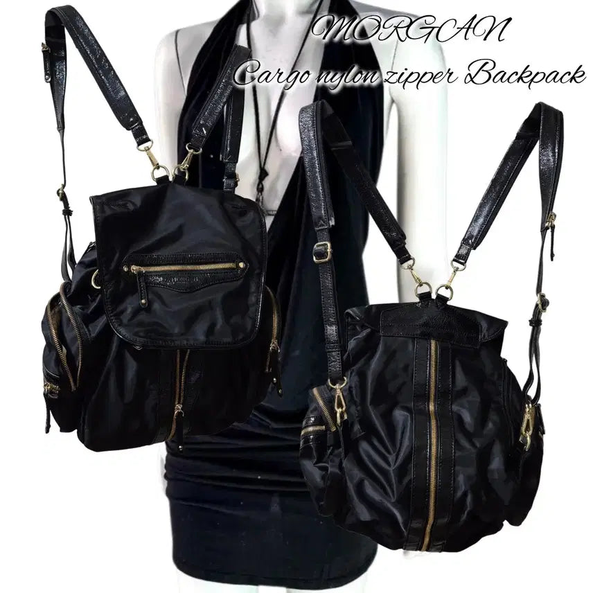 [BUNJANG] MORGAN Nylon Cargo Zipper Backpack / MORGAN