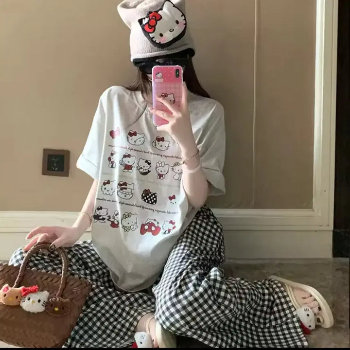 [BUNJANG] Hello Kitty Short Sleeve T-Shirt / 헬로키티 반팔 티셔츠