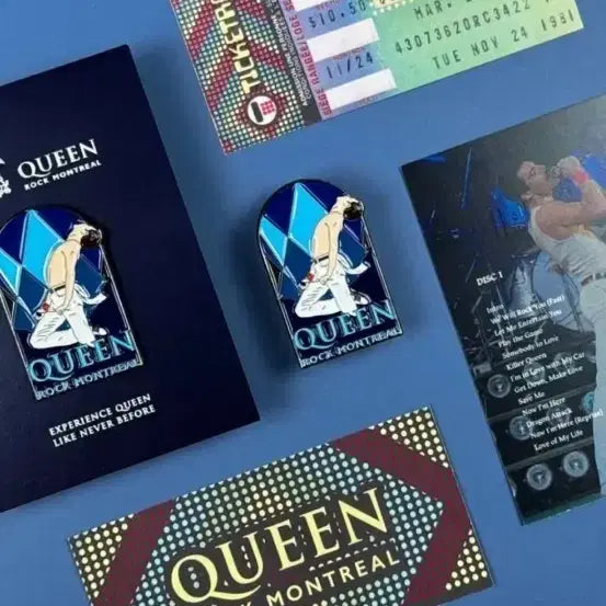 [BUNJANG] Queen Montreal 1981 Badge + Background Set / 퀸 락 몬트리올 1981 뱃지 + 배경지 세트 퀸락