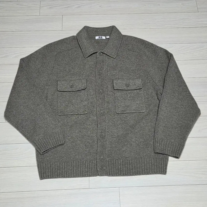 [SOLD OUT] 유니클로U 램스울 니트 자켓 XL 그린