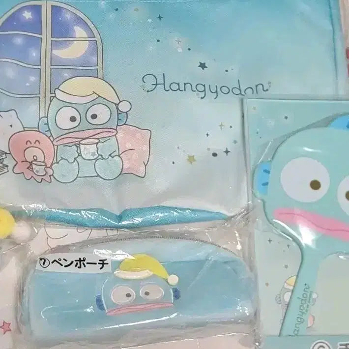 [BUNJANG] Sanrio Hangyodon Bundle Set / 한교동 쿠지 필통, 거울, 핑크쿠션 세가지 일괄 2.1