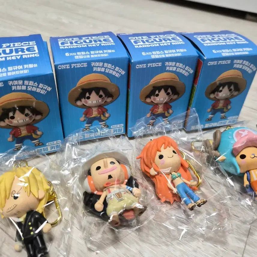 [BUNJANG] One Piece Figure Random Keyring Bundle Set / 원피스 피규어 랜덤 키링 4종류 일괄 판매