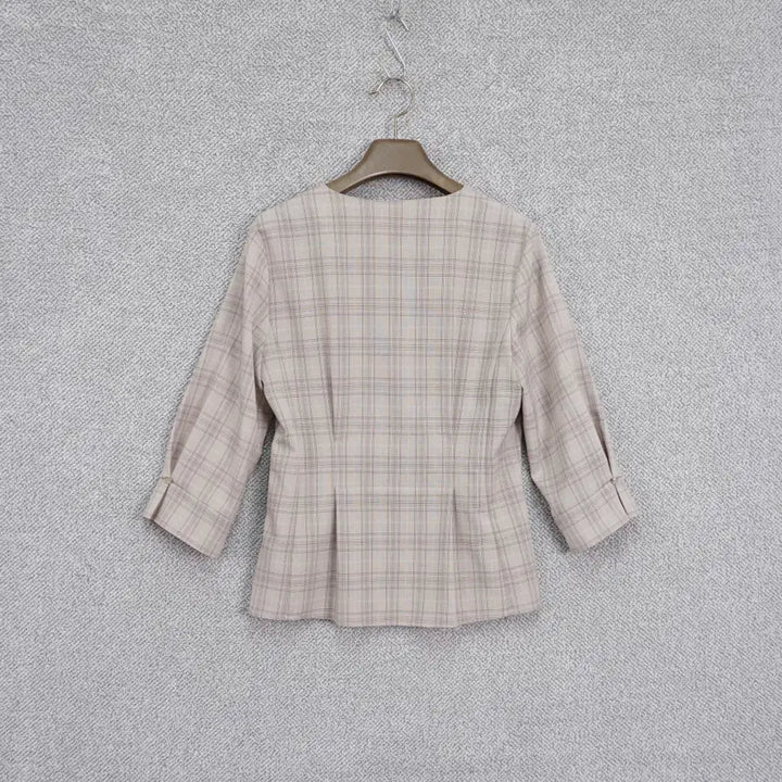 [BUNJANG] Roem Check Pattern Pintuck Blouse / 로엠 20SS 여성 체크패턴 핀턱 블라우스 55size