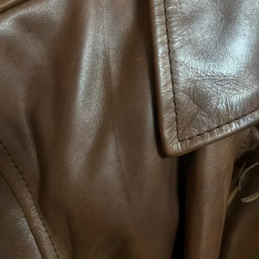 [BUNJANG] Aero Leather Steerhide Half Belt Jacket / [34] 에어로레더 스티어하이드 하프벨트