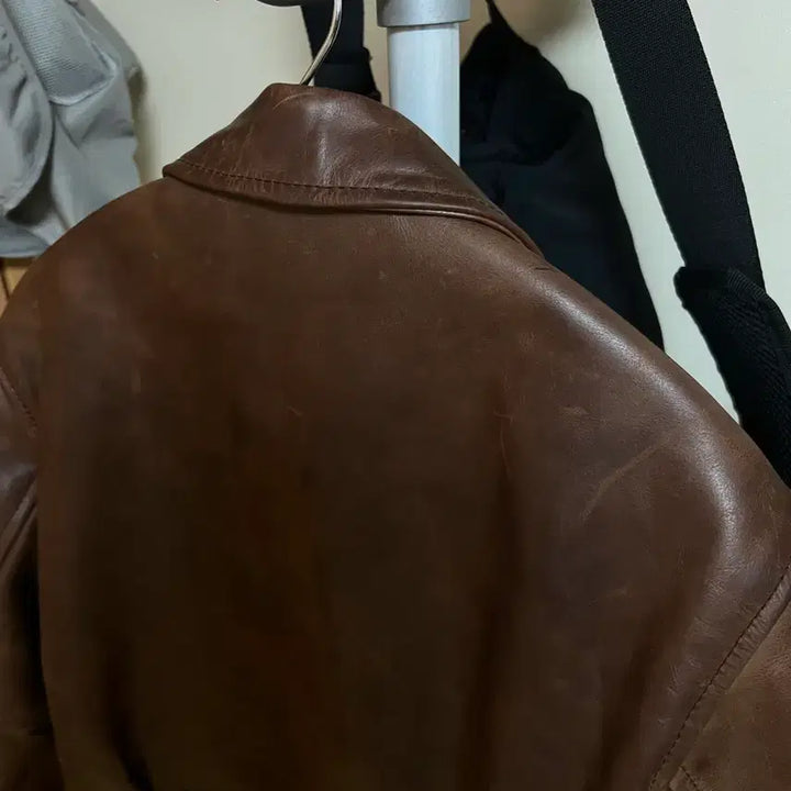 [BUNJANG] Aero Leather Steerhide Half Belt Jacket / [34] 에어로레더 스티어하이드 하프벨트