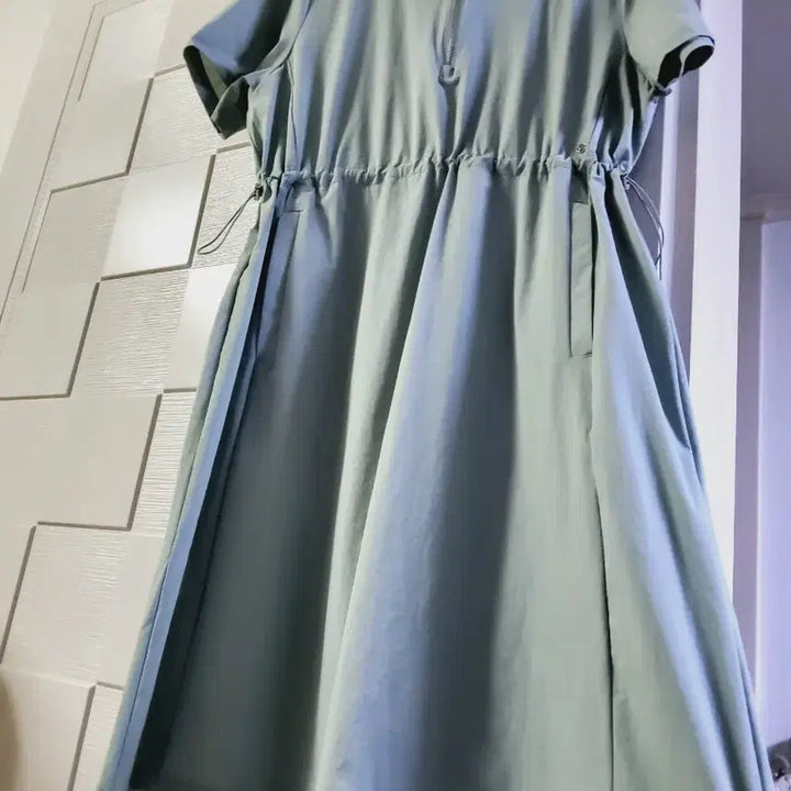 [BUNJANG] Mint Hooded Long Dress / 바스락 후드 롱원피스 민트색